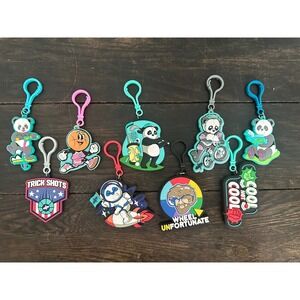 Dude Perfect Keychains Lot Rubber‎ Clip On Backpack Charm Collectible Lot